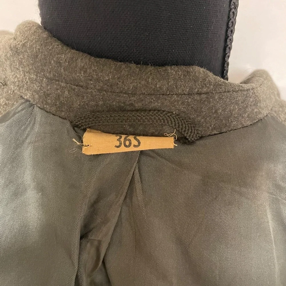 Vtg USMC K. Bessecaire Overcoat‎ Man's Wool Kersey 36S Green